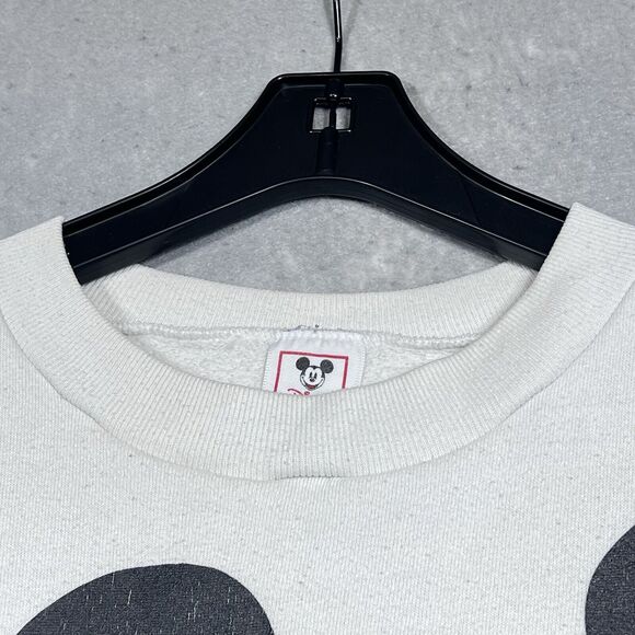 80s Vintage DISNEY Mickey Mouse Sweatshirt Large White Jumper Character Fashions - Picture 2 of 13